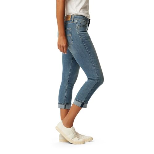 Women's Mid-Rise Slim Fit Capris Stretch Denim (Available in Plus Size)