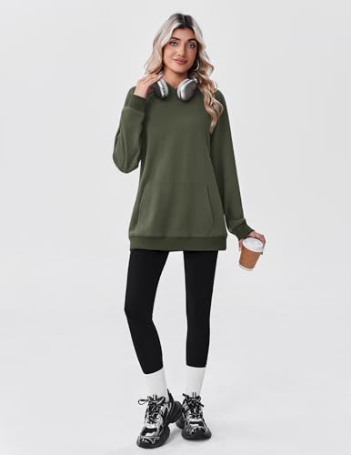 Womens Fleece Hoodies Soft Midweight Casual Hooded Sweatshirts Y2K Fall Winter Pullover Tops Kangaroo Pocket