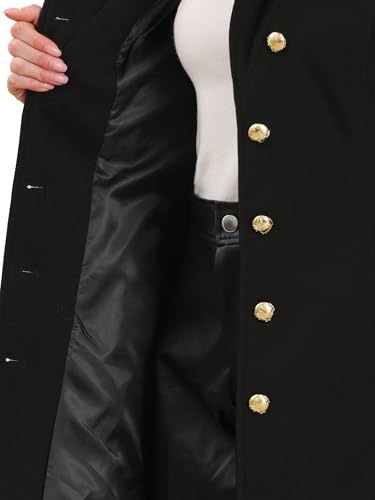 Pea Coats for Women Stand Collar Single Breasted Fall Winter Long Trench Coat with Belt 2025
