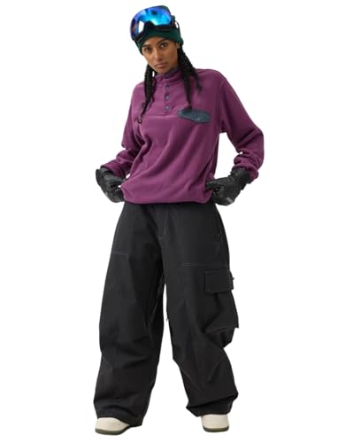 Womens Mens Snowboard Pants Super Baggy Ski Snow Pants Loose Sport Outdoor Insulation Waterproof