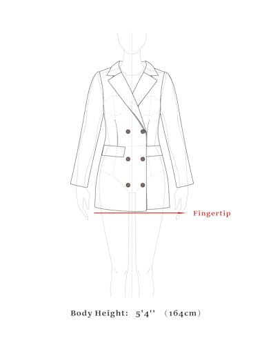 Women's Long Sleeves Double Breasted Button Winter Outerwear Pea Coat