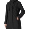 Women's Lightweight Waterproof Fleece Lined Hooded Softshell Rain Jacket, Warm Windbreaker Long Coat