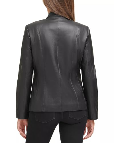 Women's Leather Wing Collared Jacket (Standard and Plus Size)