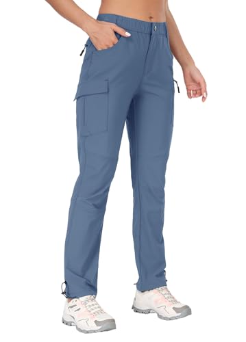 Women's Hiking Cargo Pants Quick Dry Outdoor Camping Capris Water Resistant UPF 50 with Zipper Pockets
