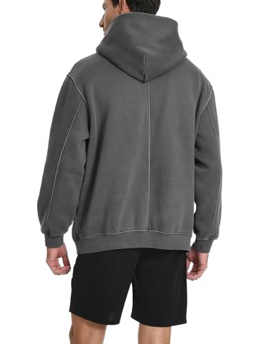 Hoodies for Men Heavyweight Fleece Sweatshirts Mens Acid Wash Athletic Hoodie Oversized Matching Pullover for Couples