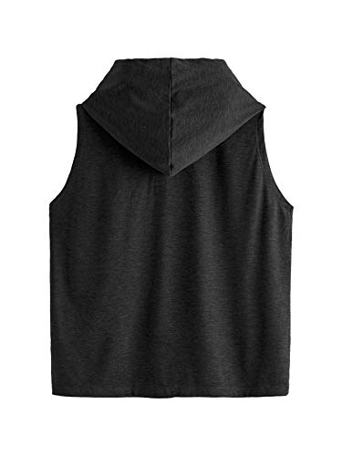 Women's Summer Sleeveless Hooded Tank Top T-Shirt for Athletic Exercise Relaxed Breathable