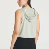 3 Pack: Women's Dry-Fit Sleeveless Cropped Tank Top Hoodie - Athletic Crop Sweatshirt