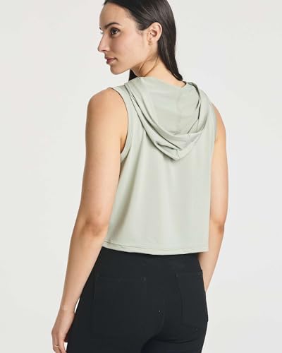 3 Pack: Women's Dry-Fit Sleeveless Cropped Tank Top Hoodie - Athletic Crop Sweatshirt