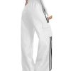 Women's Cargo Pants Baggy Straight Wide Leg Track Pants Striped Joggers with Pockets Athletic Streetwear