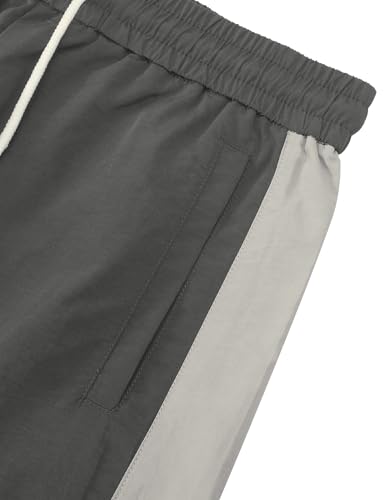 Striped Track Pants Men Parachute Pants Women Baggy Sweatpants Y2k Wide Leg Cargo Pants with Drawstring