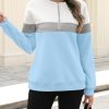 Womens Sweatshirts Half Zip Fleece Pullover Tops Color Block Quarter Zipper Hoodies Fall Winter Clothes