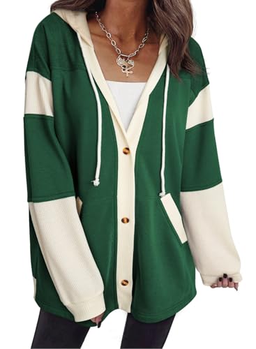 Oversized Sweatshirt For Women Casual Long Sleeve Button Down Hoodies Womens Fall Fashion 2025