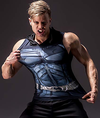 Men’s Sleeveless Hoodie Gym Tank Tops Bodybuilding Sleeveless Workout Hoodie Muscle Cut Off Sweatshirt for Men