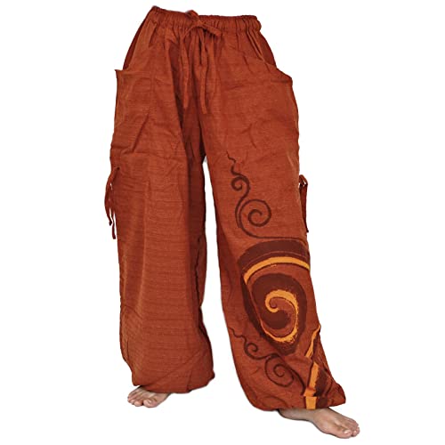 Baggy Harem Pants Men Women, Wide Leg Yoga Lounge Trousers, Adjustable Length, 2 Pockets, One Size