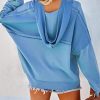 Hoodies for Women 2024 Fashion Fall V Neck Button Down Long Sleeve Hooded Sweatshirts Tops