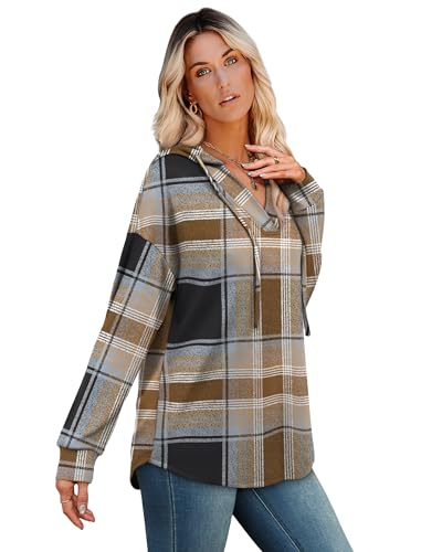 Hoodies for Women Trendy Fall Fashion 2025 V Neck Oversized Sweatshirt Plus Size Tops Clothes