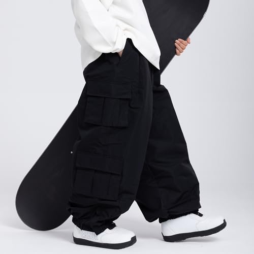 Womens Mens Baggy Waterproof Snowboarding Pants Unisex Snow Cargo Warm Insulation Ski Pants