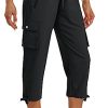 Women's Cargo Capris Pants Loose Fit Casual Hiking Pants Lightweight Quick Dry Travel Summer Pants for Women