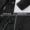 Women's Lightweight Waterproof Fleece Lined Hooded Softshell Rain Jacket, Warm Windbreaker Long Coat