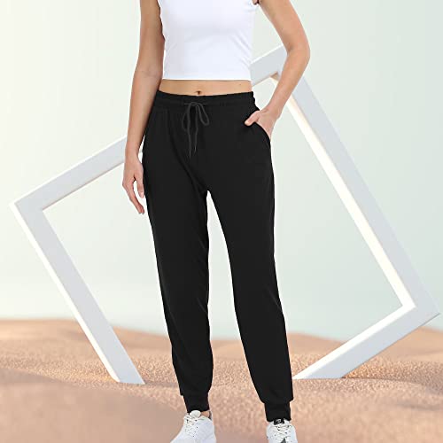 4 Pack Women's Lightweight Sweatpants with Pockets for Running Yoga Workout