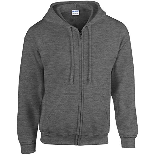 Heavy Blend Unisex Adult Full Zip Hooded Sweatshirt Top (M) (Purple)