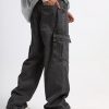 Mens Baggy Jeans for Men Women Y2k Skater Vintage Plain Pants Multiple Pockets Casual Wide Leg Loose Fit Cargo Denim Jeans