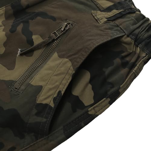 Women Mid-Rise Cargo Pants Heavy Cotton Casual Pants 8 Pockets Regular Fit/Plus Size Military Work Trousers