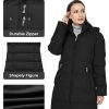 Women's Warm Thickened Parka Coat Winter Puffer Jacket with Removable Hood