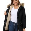 Women's Winter Coats Fleece Lined Parka Jacket Hooded Long Winter Warm Parka Coat with Pockets