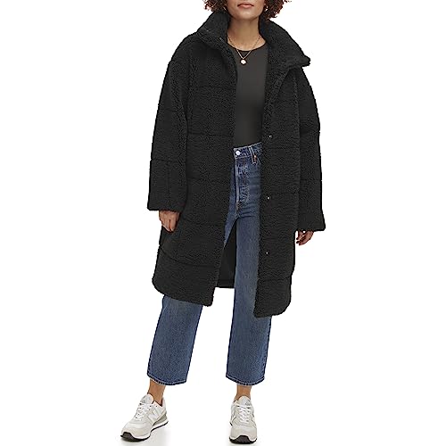 Women's Long Length Patchwork Quilted Teddy Coat