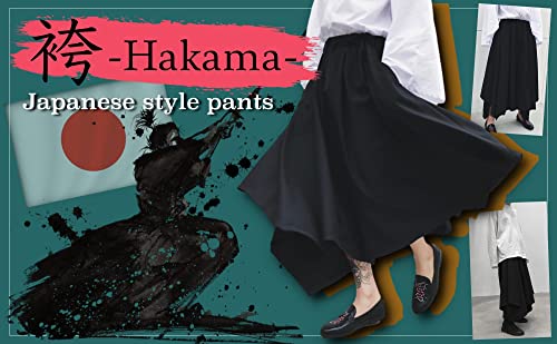 Life Palette Japanese Style Samurai Hakama Harem Pants Men Women Yoga Ninja Pants Black…