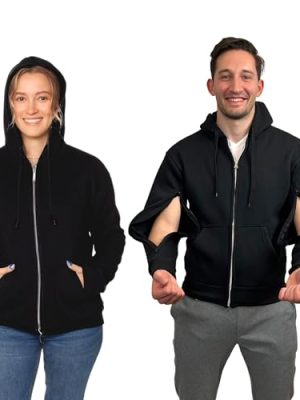 Dialysis Port Access Unisex Hoodie with Two way Arm Access Zip