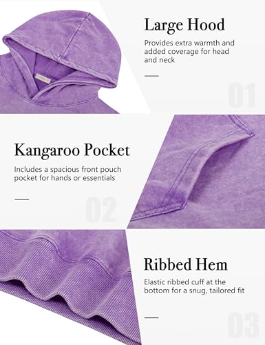 Womens Oversized Hoodies Unisex Casual Hooded Sweatshirts Vintage Wash Cotton Mens Pullover Tops