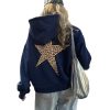 Star Graphic Hoodies Oversized Y2k Leopard Print Hooded Sweatshirt Cheetah Hoodie Streetwear Unisex Pullover Tops