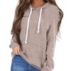 Women's Long Sleeve Drawstring Hoodies Sweatshirt Casual Loose Lightweight Pullover Tops with Pocket