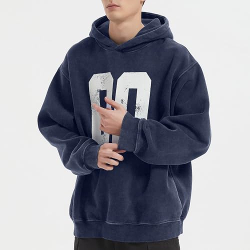 Oversized Hoodies for Mens Acid Washed Graphic Men's Fashion Hoodies Sweatshirts Sweats Preppy for College,Gym,Sports