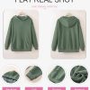 Women's Casual Hoodies Long Sleeve Solid Lightweight Pullover Tops Loose Sweatshirt with Pocket