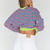 Oversized Sweatshirt for Women 2025 Summer Crewneck Striped Long Sleeve Shirts Hoodies Cute Top Y2K Outfits