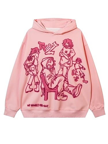 Men's Oversized Hoodie Pullover Unisex Graphic Sweatshirts Hoodies Casual Tunic Anime Streetwear Aesthetic Top
