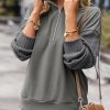 Womens Casual Long Sleeve Half Zip Sweatshirt Loose Pullover Tops Fall Fashion 2025 Quarter Zipper Hoodies