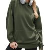 Womens Fleece Hoodies Soft Midweight Casual Hooded Sweatshirts Y2K Fall Winter Pullover Tops Kangaroo Pocket