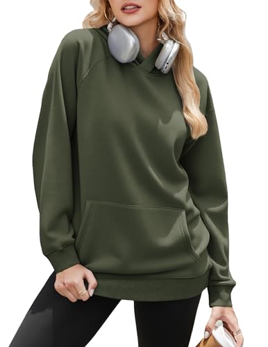 Womens Fleece Hoodies Soft Midweight Casual Hooded Sweatshirts Y2K Fall Winter Pullover Tops Kangaroo Pocket