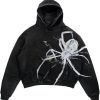 Y2K Halloween Skull/Spider Print Hoodie Men's Casual Gothic Hooded Sweatshirt Fashion Tops Harajuku