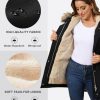 Women's Winter Coats Fleece Lined Parka Jacket Hooded Long Winter Warm Parka Coat with Pockets