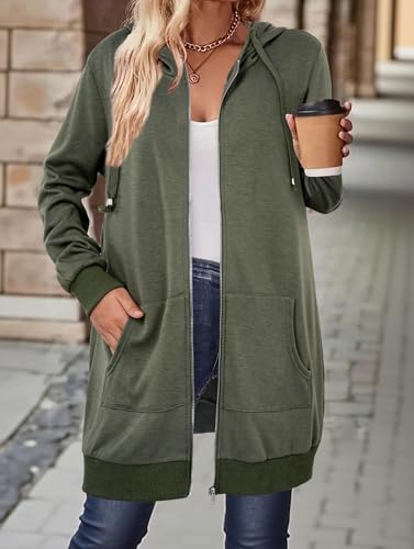 Zip Up Hoodies For Women Long Sleeve Oversized Sweatshirts Casual Lightweight Fleece Jackets With Pockets