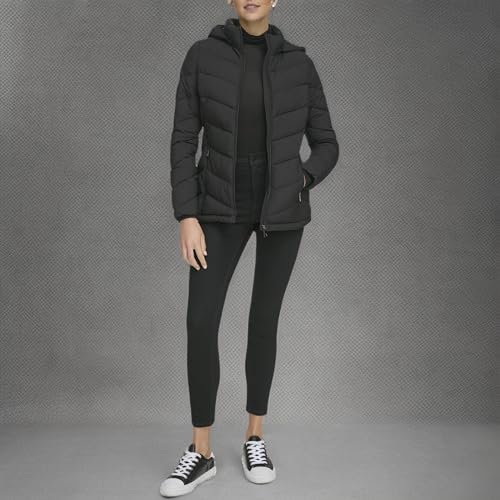 Women's Everyday Hooded Zip Front Puffer Long Sleeve Coat