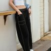Womens Baggy Wide Leg Pants Casual Summer Palazzo Pants Drawstring Waist Barrel Sweatpants with Pockets