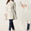 Winter Long Coat for Women's Lapel Collar Double Breast Coats