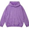Womens Oversized Hoodies Unisex Casual Hooded Sweatshirts Vintage Wash Cotton Mens Pullover Tops