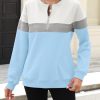 Womens Sweatshirts Half Zip Fleece Pullover Tops Color Block Quarter Zipper Hoodies Fall Winter Clothes